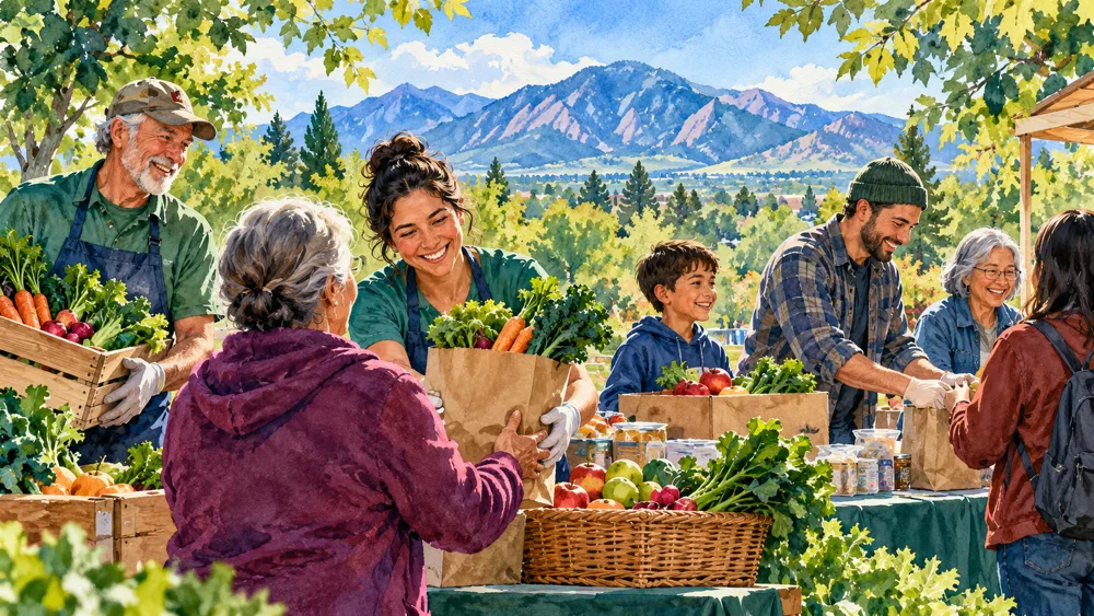 Illustration of neighbors helping their community